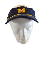 Nike DRI-FIT University Of Michigan Wolverines Blue Gold Adjustable Visor Hat - £15.69 GBP