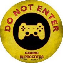Do Not Enter Playstation Gaming In Progress Novelty Metal Mini Circle Magnet - £10.26 GBP
