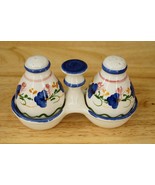 Vintage Ceramic Hand Painted Sevilla Cruz Spain Blue Floral Salt &amp; Peppe... - £22.70 GBP