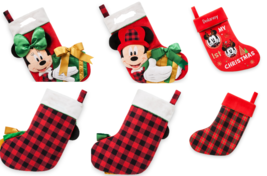 Disney Store Minnie Mickey Mouse Plush Christmas Stocking Red Green 2017 - £39.01 GBP