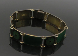 David Andersen Norway 925 Silver - Vintage Rare Enamel Chain Bracelet - BT6536 - £232.72 GBP