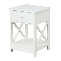 Oxford 1-Drawer End Table With Shelf, 15.75 In X 15.75 In X 24 In, White - £93.72 GBP