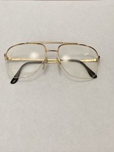 VTG New Europa Gold Tortoise Pilot Boston Flex Hinge Metal Eyeglasses 58... - £35.88 GBP