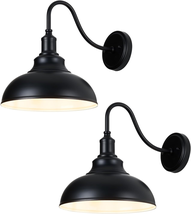 2-Pack 12&quot; Outdoor Barn Wall Lights, Black Waterproof Sconce Fixtures - $126.99