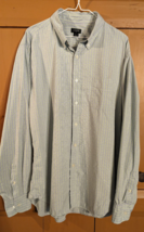 J Crew Button Down Dress Shirt Mens XL Long Sleeve Blue Green Check Plaid Pocket - £13.11 GBP