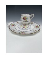 Vintage Royal Albert England Petit Point Snack Set Teacup &amp; Tray Lunch L... - $35.75