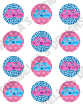 Blue &amp; Magenta Dog  Image Edible Cake Precut Cookie Cupcake Topper Premi... - $14.47