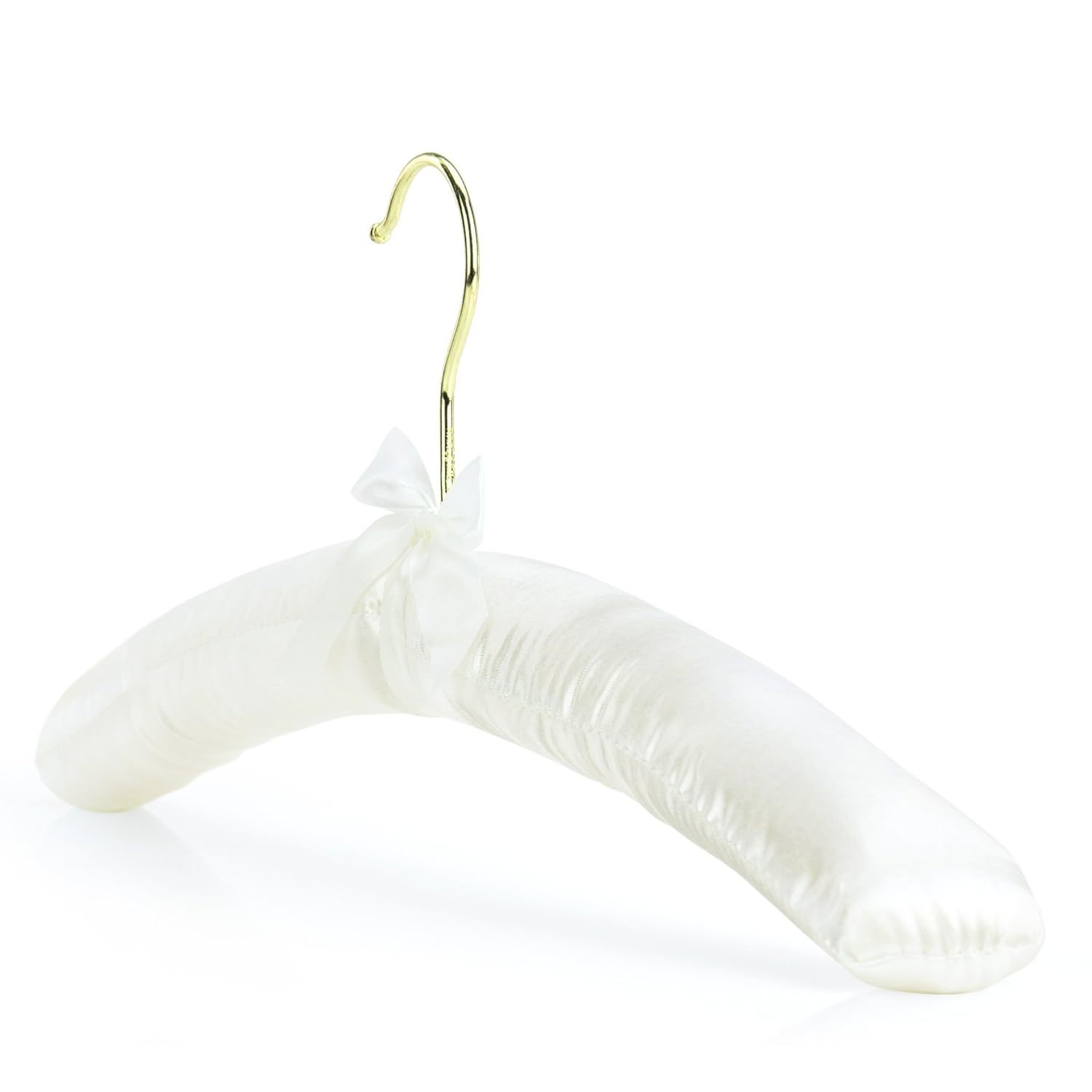 4 Ivory 17Inch Classic Satin Padded Hangers For Wedding Dress Non-Slip With Gilt - $38.99