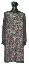 Floral Print Dress w/Black Sheer Overlay Size 8 NEW #2628 - £18.32 GBP