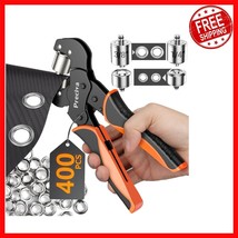 Versatile Grommet Tool Kit with Interchangeable Heads and 400 Silver Gro... - $1,201.35 MXN