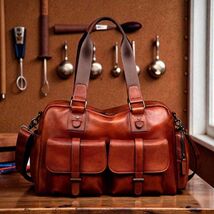 Large Leather Travel Bag for Men, Genuine Leather Weekender Bag, Burgund... - $199.00