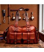 Large Leather Travel Bag for Men, Genuine Leather Weekender Bag, Burgund... - $199.00