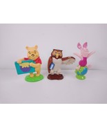 3 Disney Winnie The Pooh Figures: Piglet on Globe, Owl with Book, Pooh w... - £6.17 GBP