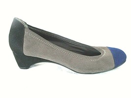 Dana Buchman Gray Blue Black Faux Suede Slip On Heels Shoes Womens 7 M (... - £16.02 GBP