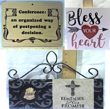 Lot of 3 Funny Religious Collectible Wooden Plaques Signs - $14.95