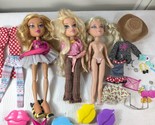 Bratz doll set Cloe &amp; Raya clothes brushes, shoes earrings parts accesso... - $26.00