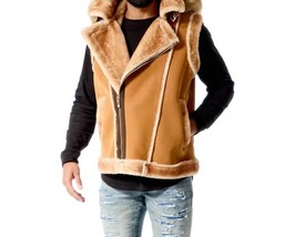 Jordan Craig men&#39;s denali shearling vest in COGNAC - $139.00