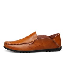 Soft Leather Men Loafers Handmade Casual Shoes Men Moccasins For Men Leather Fla - £58.34 GBP