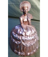 Antique Old Spelter Metal Figural Lady Lamp Light Fixture Ball Gown Art ... - $1,228.06 MXN
