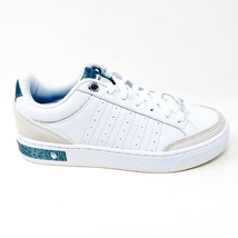 K-Swiss Court Block White Blue Panther Womens Size 6 Sneakers 97411 171 - £33.69 GBP