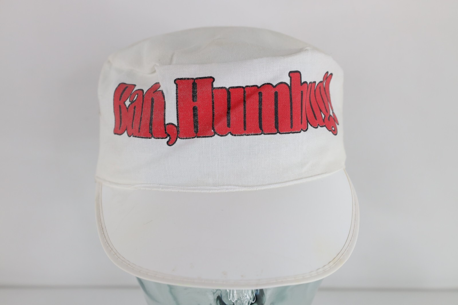 Vintage 70s 80s Distressed Scrooge Bah Humbug Christmas Painters Hat Cap... - $29.65