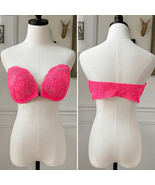 Victoria’s Secret Electric Melon Pink Lace Bling Strapless Bra Magnetic ... - $597.08 MXN