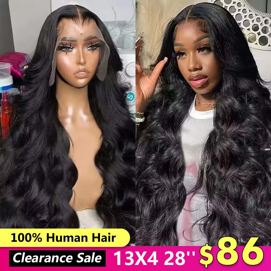 Body Wave 13x6 Hd Lace Frontal Wig Transparent 13x4 Lace Frontal Wigs On Sa - £52.14 GBP+