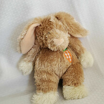 2008 Animal Adventure Brown Tan Shaggy Fluffy Easter Bunny Rabbit Carrot Plush - $69.29