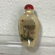 Vintage Chinese Snuff Perfume Bottle Reverse Hand Painted People Arguing... - £23.73 GBP