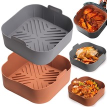 - 2Pcs Reusable Air Fryer Silicone Pots For Food Safe Air Fryers Oven Ac... - £17.98 GBP