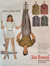 1952 April Holiday Advertisement VAN HEUSEN Holiday Foulard Sport Shirts - £8.63 GBP