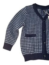 Janie and Jack Cardigan Sweater Houndstooth Navy Gray NWT 12–18 Months image 2