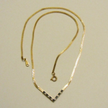 Avon Galaxy Of Color Necklace ~ Herringbone Chain with Simulated Sapphires - $11.99