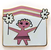 VTG 1999 Vogue Ginny Doll Club Member Enamel Collector Pin Pink White... Flowers - $8.99