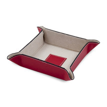 Bey Berk RED Leather Snap Valet with Pig Skin Tray Leather Lining - $39.95