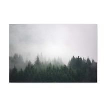 Foggy Dark Forest Nature Wilderness Photography Canvas Wall Art for Home Decor  - £72.13 GBP+