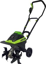 Green 11-Inch 40-Volt Lithium-Ion Cordless Electric Tiller/Cultivator By - $298.97