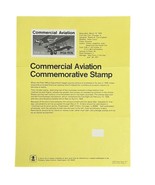 Vtg 1976 US Post Office Stamp Poster Flyer Commercial Aviation Commemora... - $11.40