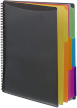 12 Pocket Poly Project Organizer, Letter Size, 1/3-Cut Tab, Gray w/Bright Colors - £14.70 GBP