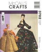 2002 Doll Clothes "GOWNS" McCall's Pattern 3702 Fashion Dolls UNCUT - £11.77 GBP