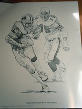 Shell Oil Company Promotion Pencil Drawing Dexter Bussey  Cleveland Browns 1981 - £3.17 GBP