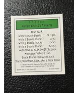 Monopoly Scooby-Doo Collectors Ed. Part: Title  Deed - Green Ghost’s Tavern - $5.70 CAD