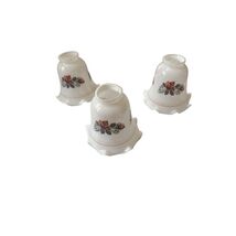 VTG 1980s Luster Milk Glass Ceiling Fan Globe Rose 3 Piece Set Floral Co... - $24.74