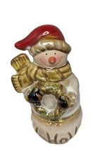 VTG Limoges Trinket Jewelry box Ceramic Christmas Snowman Porcelain Holiday Gift - £19.84 GBP