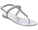 Stuart Weitzman Goldie Silver Stud Jelly T-strap Sandals Women’s Size 8 New - £39.65 GBP