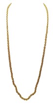 Vintage Gold-Tone Rope Chain Necklace 30&quot; Long Elegant Unisex - £51.61 GBP