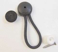 Stayput Bungee / Shock Cord Fastener, Black w/White Attachment Knob &amp; Screw - $11.67+
