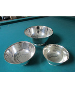 PAUL REVERE REPRODUCTION THREE BOWLS SET SILVERPLATE JUST POLISHED 3 PCS - £138.05 GBP