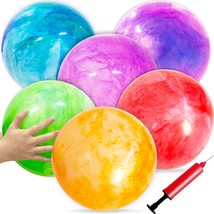 6 Pcs Fun Bouncy Balls,12 Inch Marbleized Bouncy Balls,Rubber Inflatable... - $32.98