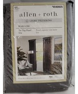 Allen + Roth Grey Light Filtering Tie Top Single Curtain Panel, 95&quot;L x 50&quot;W - £20.37 GBP